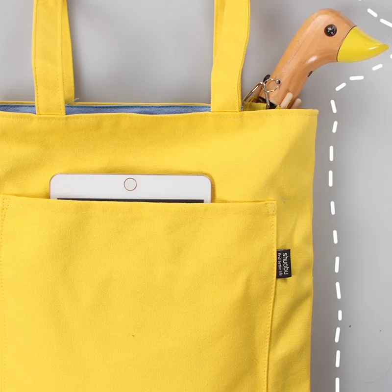 Wholesale cheap reusable personalised mini vintage canvas tote shopping bags with zipper