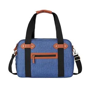 Mens weekender small baby oxford diaper shoulder tote bag with changing pad