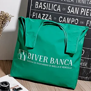 Promotional reusable recycle collapsible colored poly polyester t-shirt shopping bag