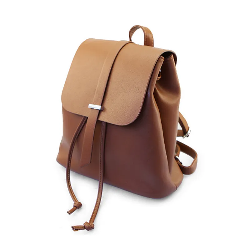 Teen girls ladies leisure funky small pu leather school backpack college bags for women