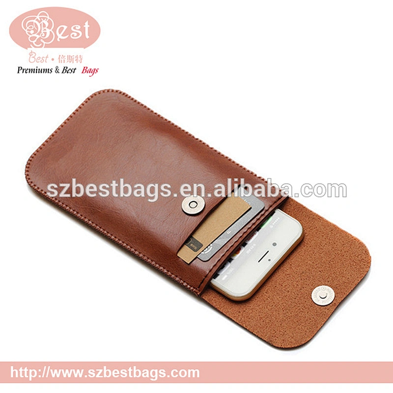 5.5inch leather mobile phone carry blocking bag