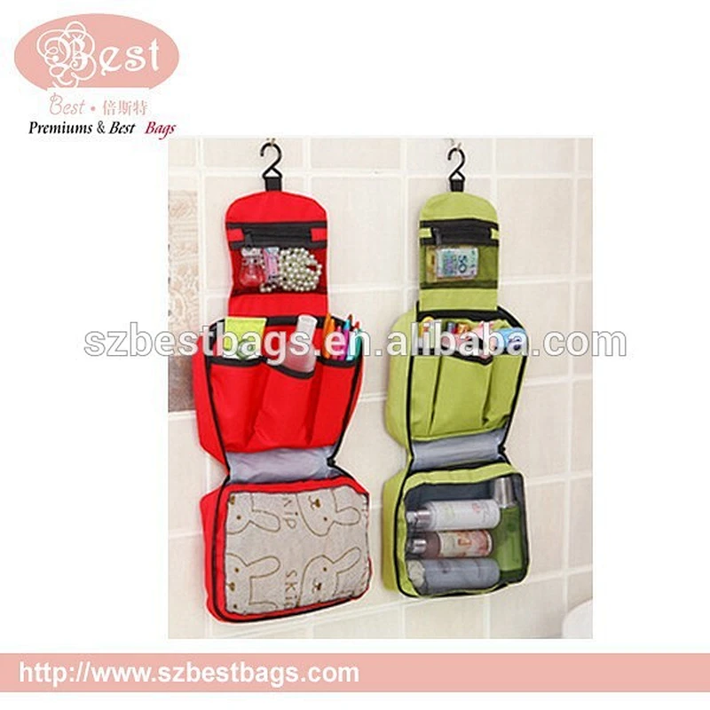 300D fashion large travel hanging toiletry bag for women