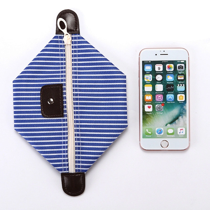 Ladies Korean Style Striped Makeup Bag Folding Waterproof Cosmetic Bag