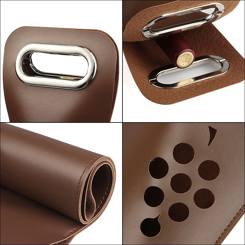 Custom colorful elegant reusable PU double single wine tote bag for wine