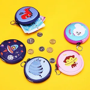 Children kds fashion mini animal neoprene wallet coin purses for kids