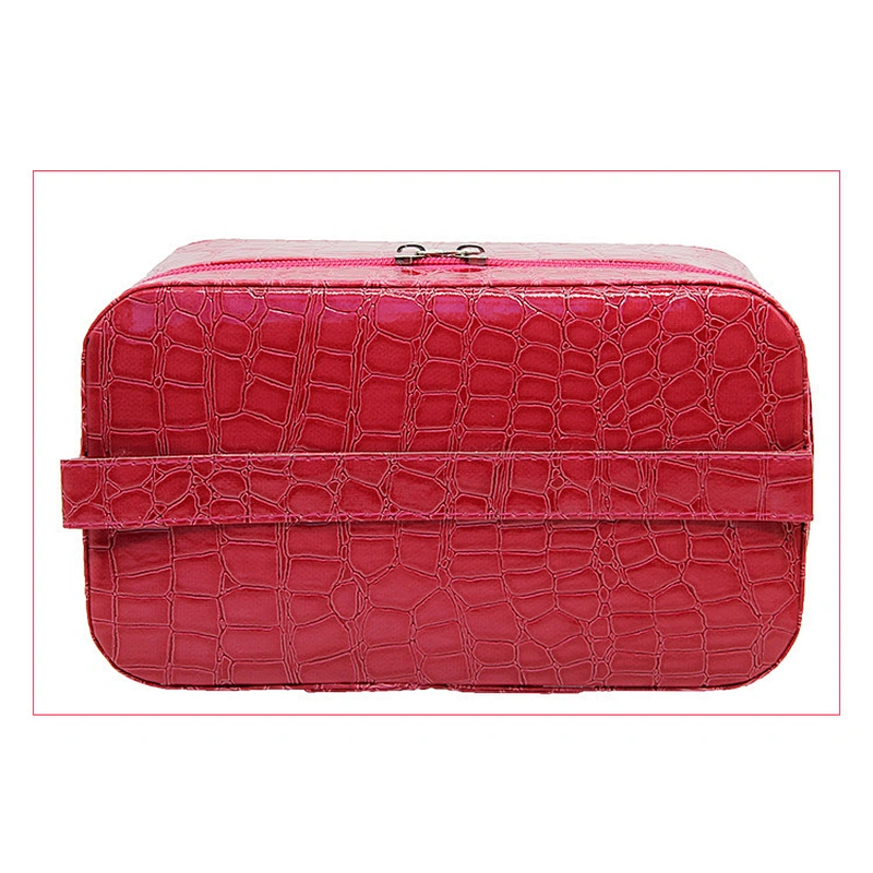 2019 Best selling Stone Grain Pu Leather Cosmetic Case Travel Portable Storage Bag Organizer