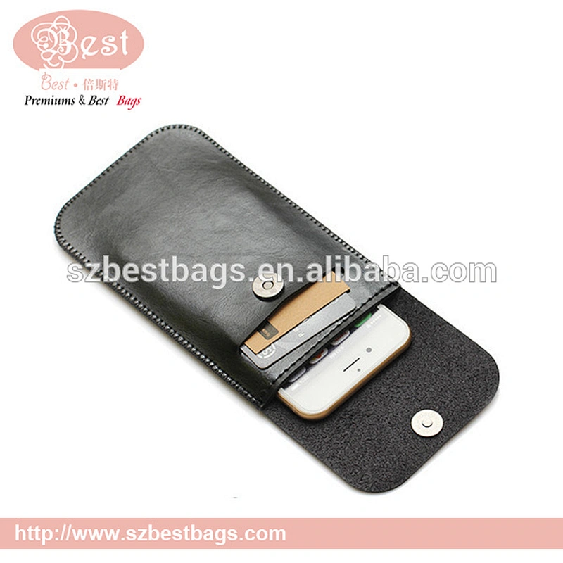 5.5inch leather mobile phone carry blocking bag