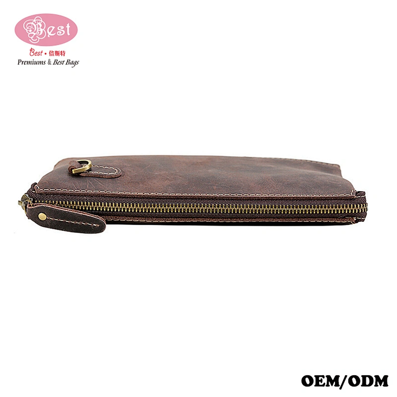 Multi-function Phone Bags Wallets Crazy Horse Leather Men's Clutch Bag
