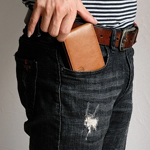 Mens Slim Minimalist Front Pocket Wallet Genuine Leather Credit Card ID Holder