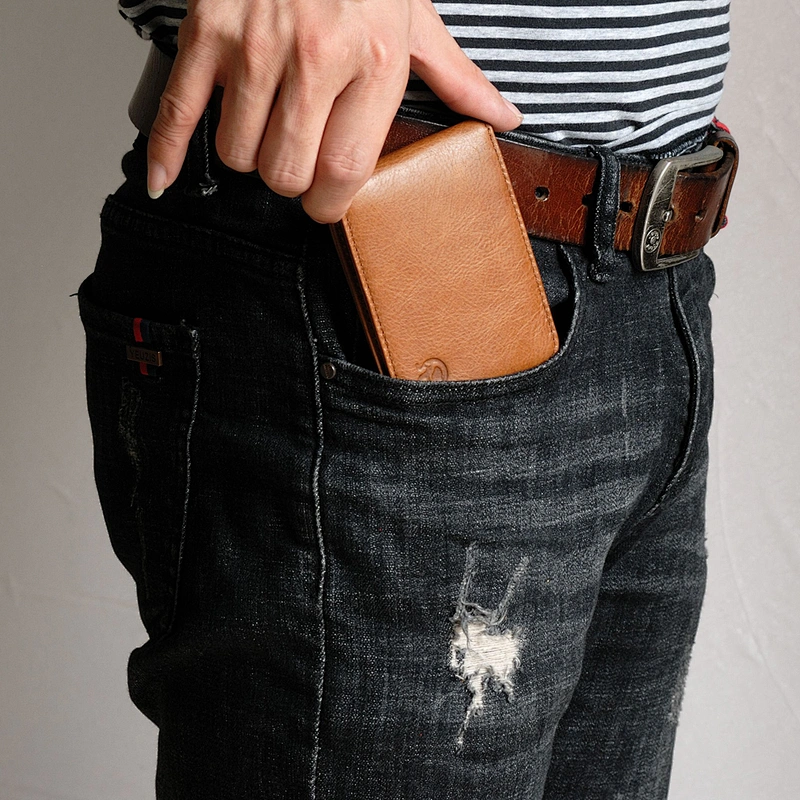 Mens Slim Minimalist Front Pocket Wallet Genuine Leather Credit Card ID Holder