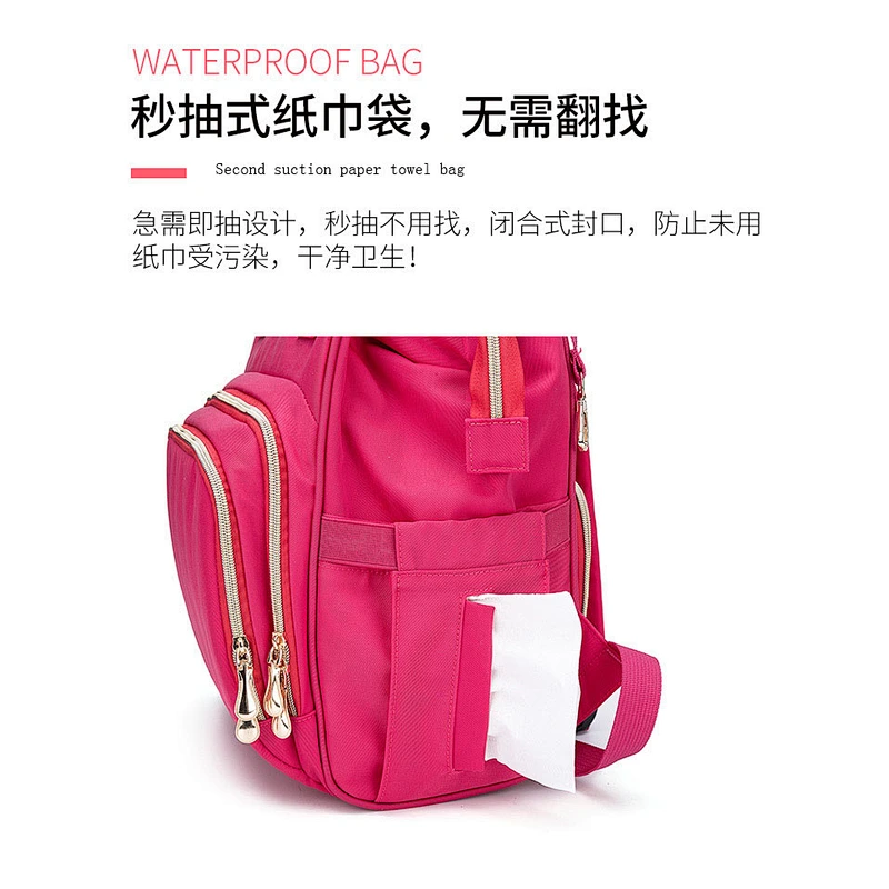 Multi-function large capacity USB port leisure mum & baby bag for travel or camping
