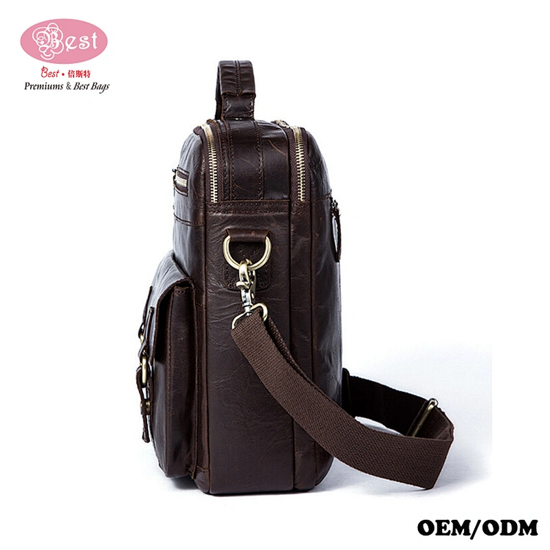 Wholesale Leather Laptop Messenger Bag Office Briefcase College Bag