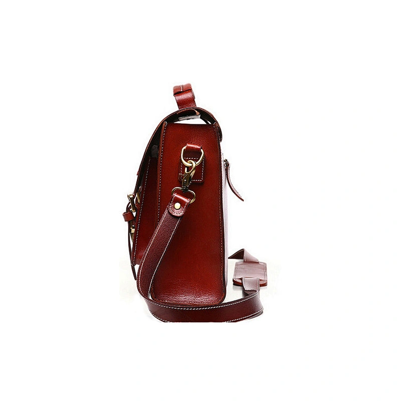 Hot Selling Handmade 100% pure Vegetable Tanned Leather College Satchel Unisex Messenger Bag