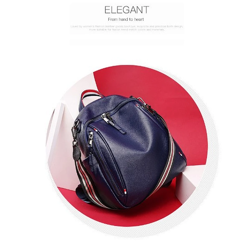 Multi-funtion Women's Leisure Travelling Backpack PU Leather School Book Bags Lady Backbags