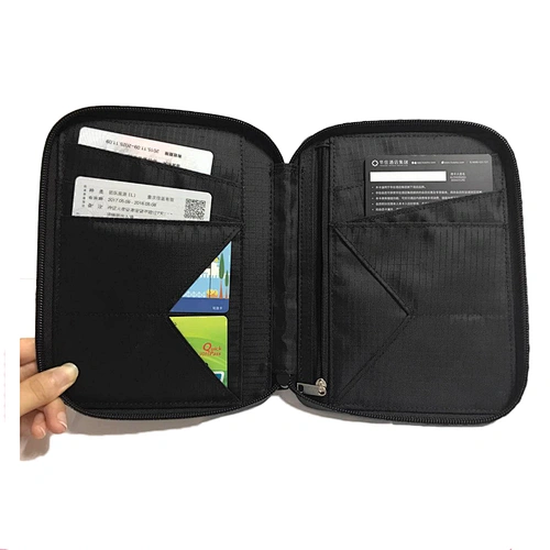 Factory Custom RFID passport visa cardholder memory cards Case Nylon+anti-radiation lining