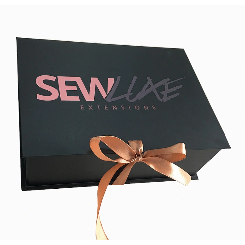 luxury custom hair extension packaging wig design boxes for gift toy hair box packaging can fold