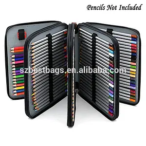 PU Leather Pencil Case Holder with Removal Handle Strap Pencil Box Large for Colored Pencils Watercolor Pencils