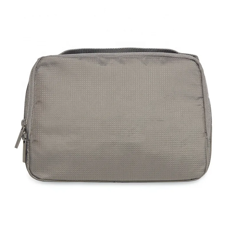Square fabric private label hotel toiletry kit men toilet bag for travel