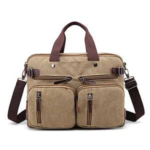 2019 17inches  men leather Laptop Backpack  rucksack Waterproof messenger travel School canvas Shoulder Bag