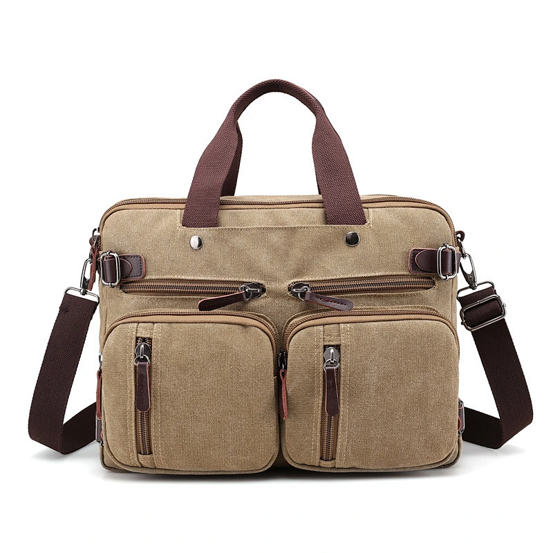 2019 17inches  men leather Laptop Backpack  rucksack Waterproof messenger travel School canvas Shoulder Bag