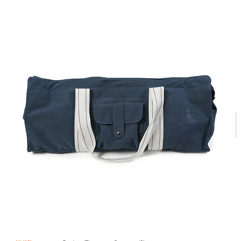 Wholesale eco friendly cotton canvas yoga mat carry tote bag with pockets