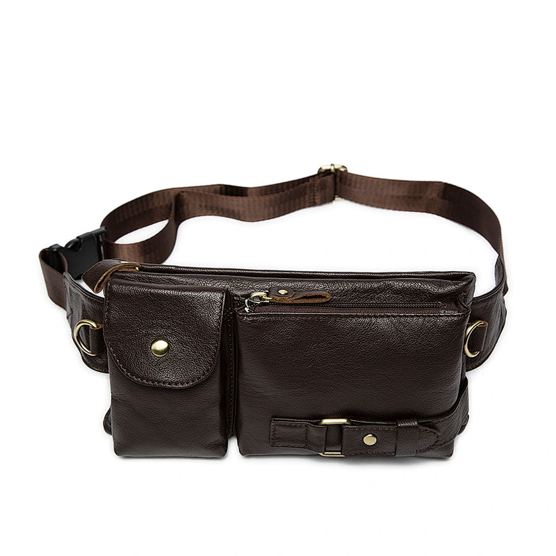 Men Leather Waist Belt Bum Bag Fanny Pack Hip Pouch Money Purse Travel Pocket wallet handbag
