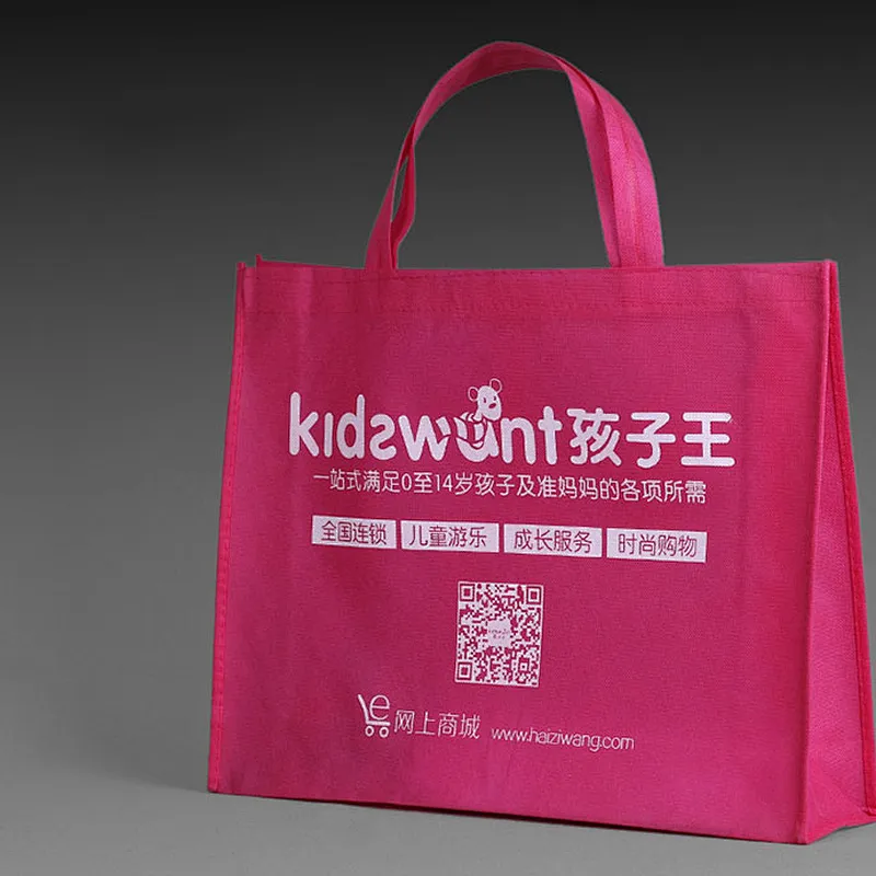 Promotional cheap logo printable reusable black non-woven shopping bags with handles