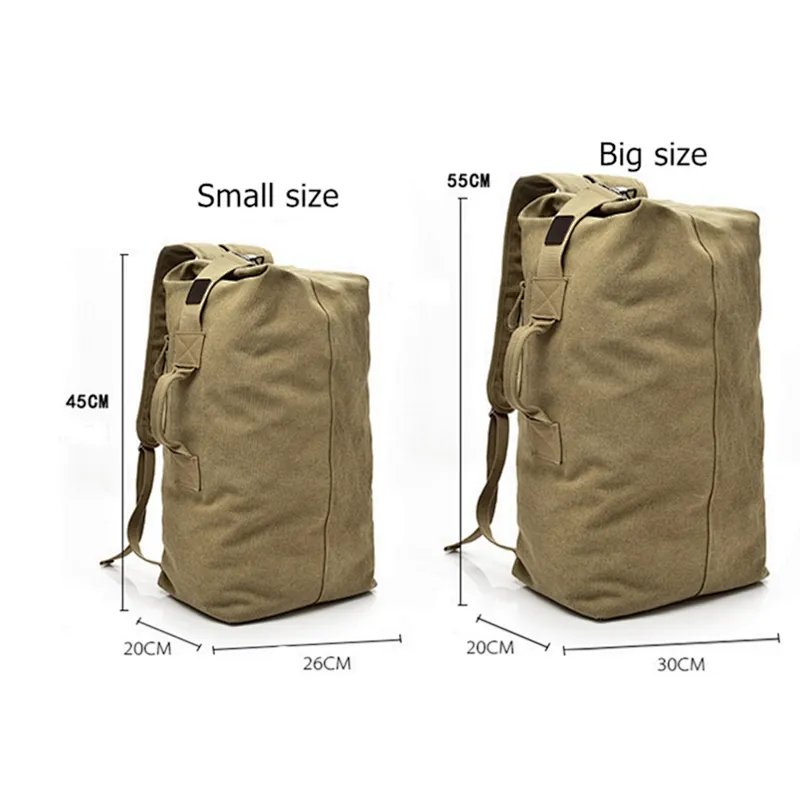 Large capacity Man travel duffle bag handbag canvas bucket shoulder bag Male Canvas Backpacks