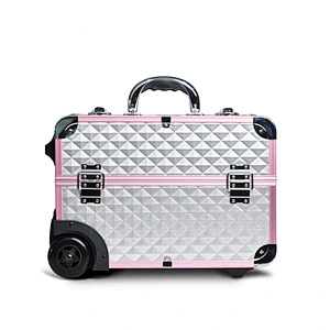Travel Luggage Storage Kit Professional Makeup Box with Pull Lever