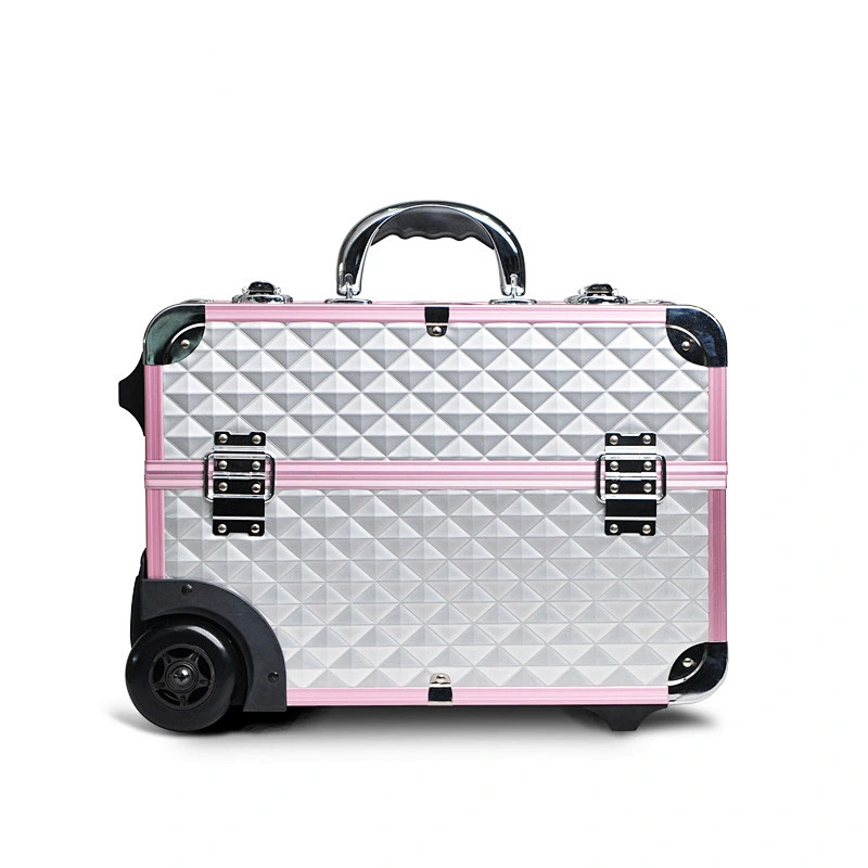Travel Luggage Storage Kit Professional Makeup Box with Pull Lever