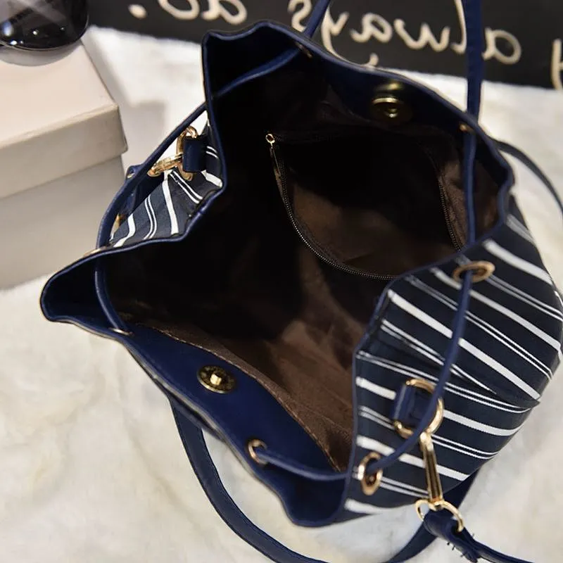 Elegant women ladies small stripe mobile phone shoulder sling bag for ladies