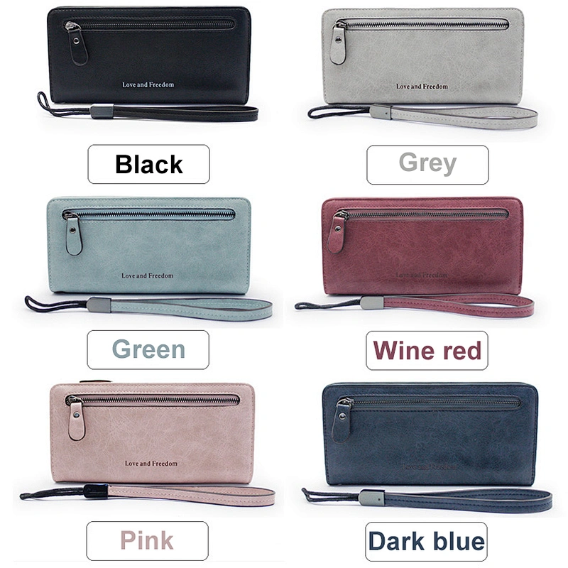 Hot selling fashion colorful practical PU leather teen wallets for girls for shopping