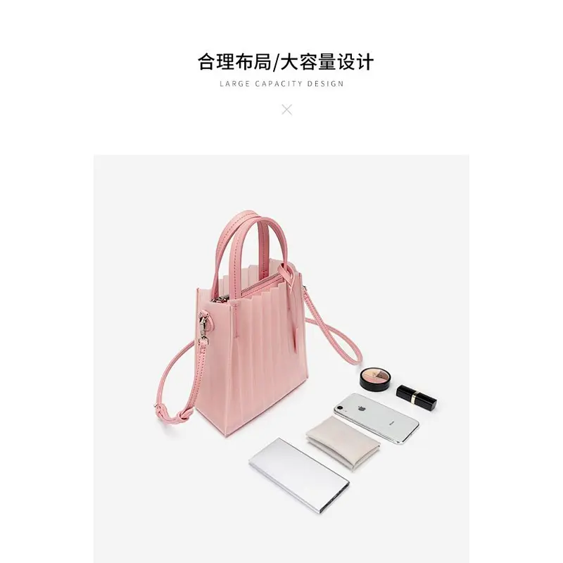Fashion simple classic  waterproof  transparent PVC  jelly bag for shopping or daily use