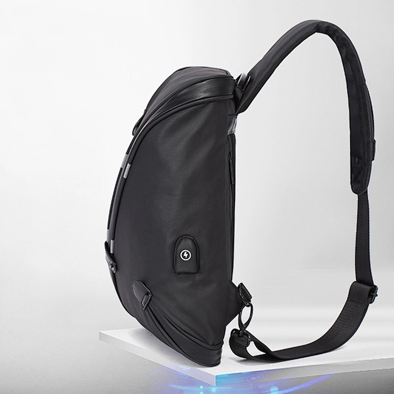 Men Chest Bag Waterproof Anti Theft Reflective Usb Charging Shoulder Messen