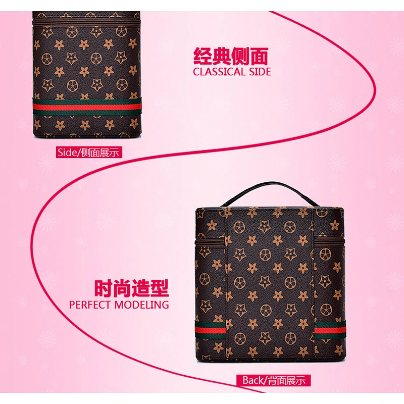 Wholesale Custom vintage fashion classic large capacity makeup bag storage bag Cosmetic Bag for daily used
