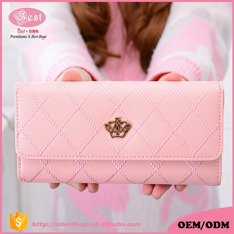 2018 NEW Promotional ladies wallet billfold anti lost wallet luxury leather wallet manufacturer