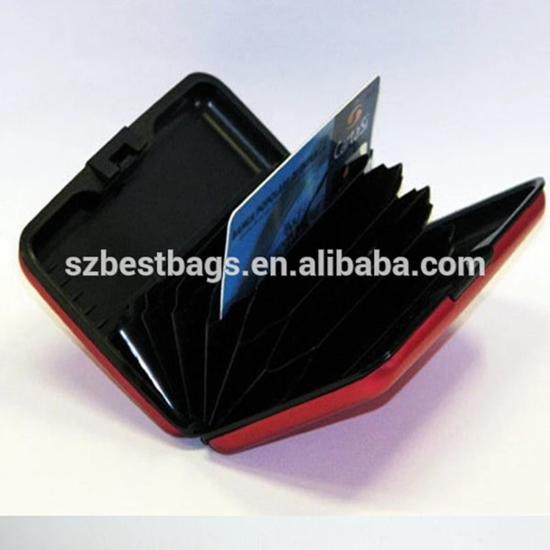 Custom RFID blocking aluminum card sleeve phone case holder metal name