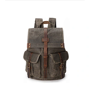2019 style bag with waxed Outdoor Sports Wax Canvas Backpack waterproof function wax coated bags