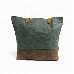Retro Waxed Canvas Tote Bags Ladies Leisure Shoulder Bags
