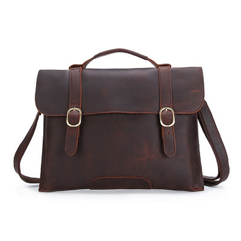 Vintage Genuine Leather Briefcases Men's Laptop Bags Top Layer Genuine Cow Leather Business Bags For Men