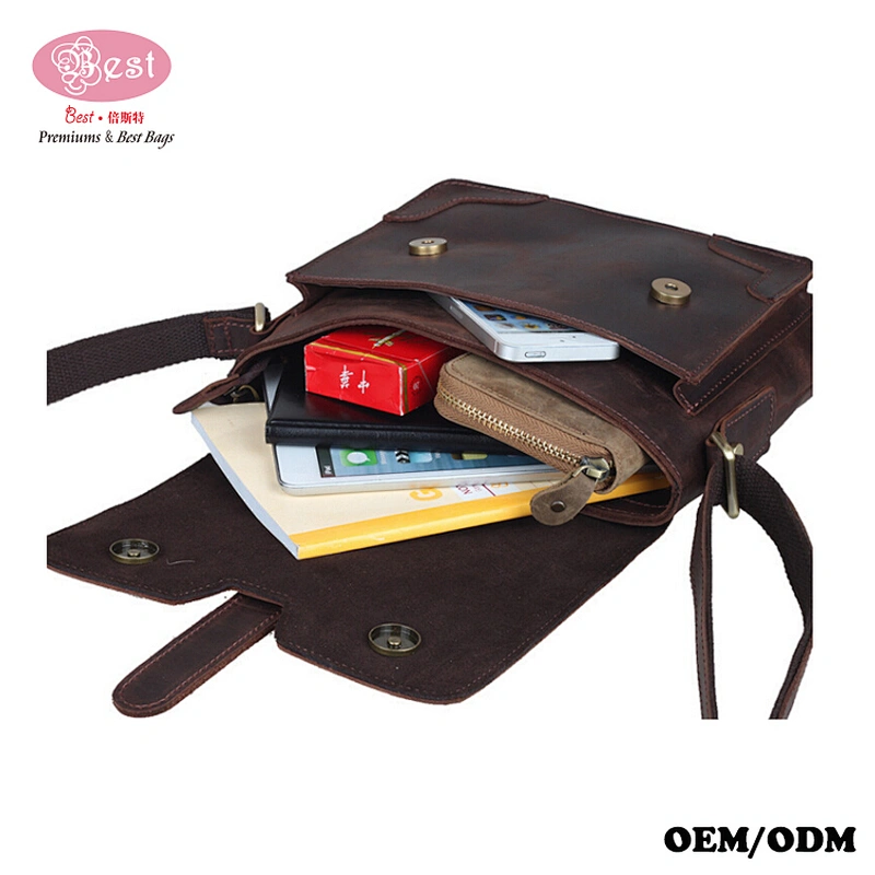 Vintage Unisex Handbags Business Briefcase Top Grain Leather Messenger Bags