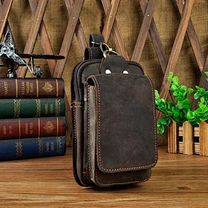 Leather Mens Thigh Drop Leg Hook Bum Bag Fanny Pack Waist Bag Belt Phone Pouch
