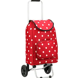 Wholesale wheeled folding foldable market vegetable shopping trolley bag with 2 wheels