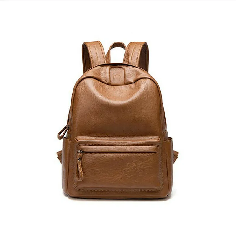 Vintage Soft Leather Backpack Women Cowhide School bag Anti-thief Rucksack