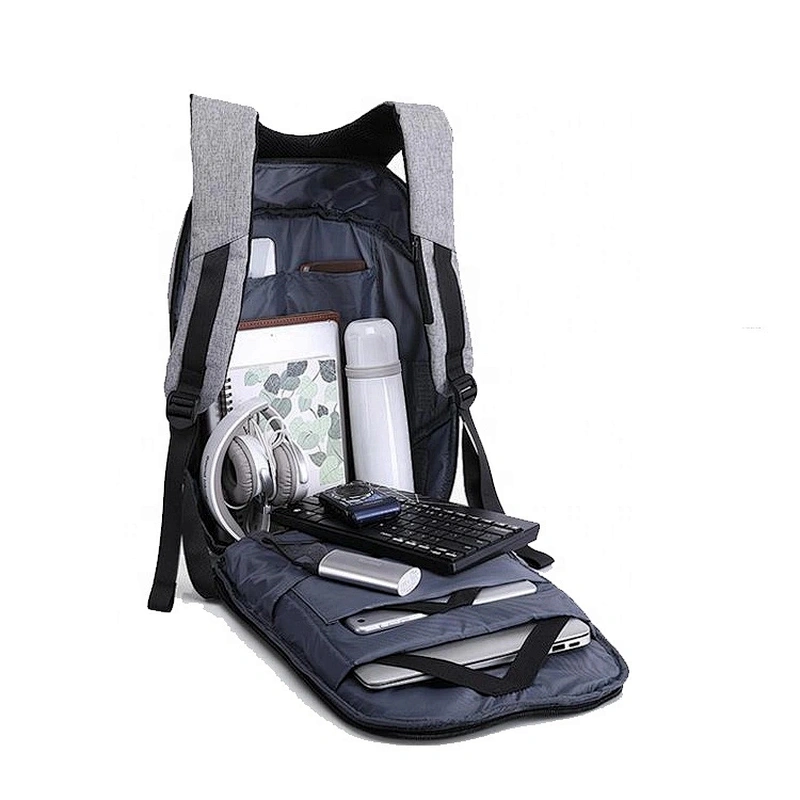 2020 new  simple practical fashion waterproof men' laptop backpack with USB anti-theft design  for working