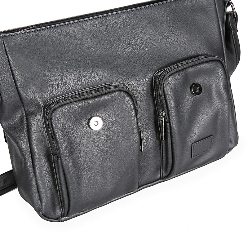 Small vintage pu messenger cell phone crossbody side cross bag for college men