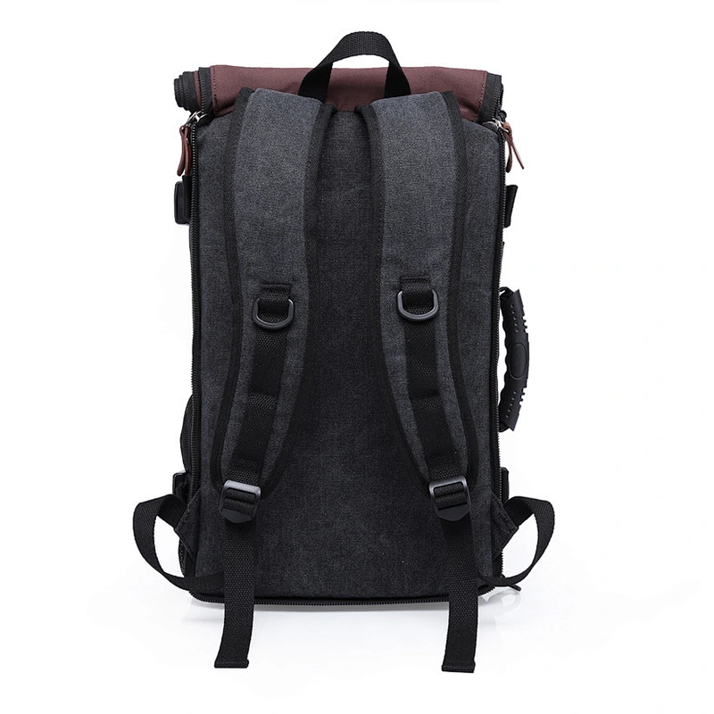 Multi-function waterproof and anti-theft canvas computer bag with large capacity for leisure travel or school