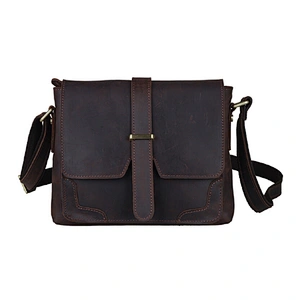 Vintage Unisex Handbags Business Briefcase Top Grain Leather Messenger Bags
