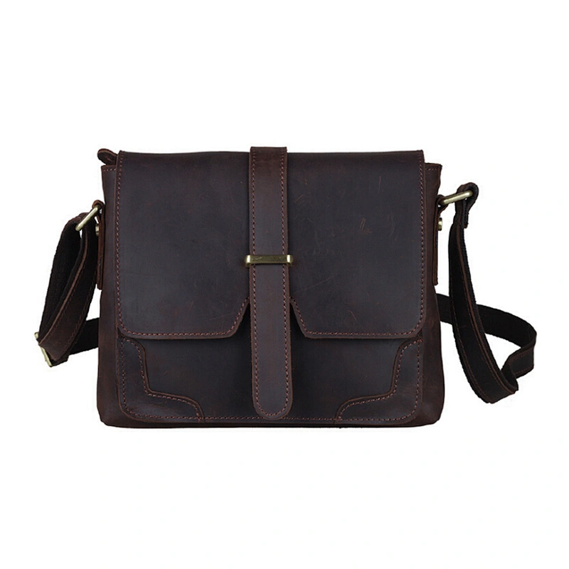Vintage Unisex Handbags Business Briefcase Top Grain Leather Messenger Bags