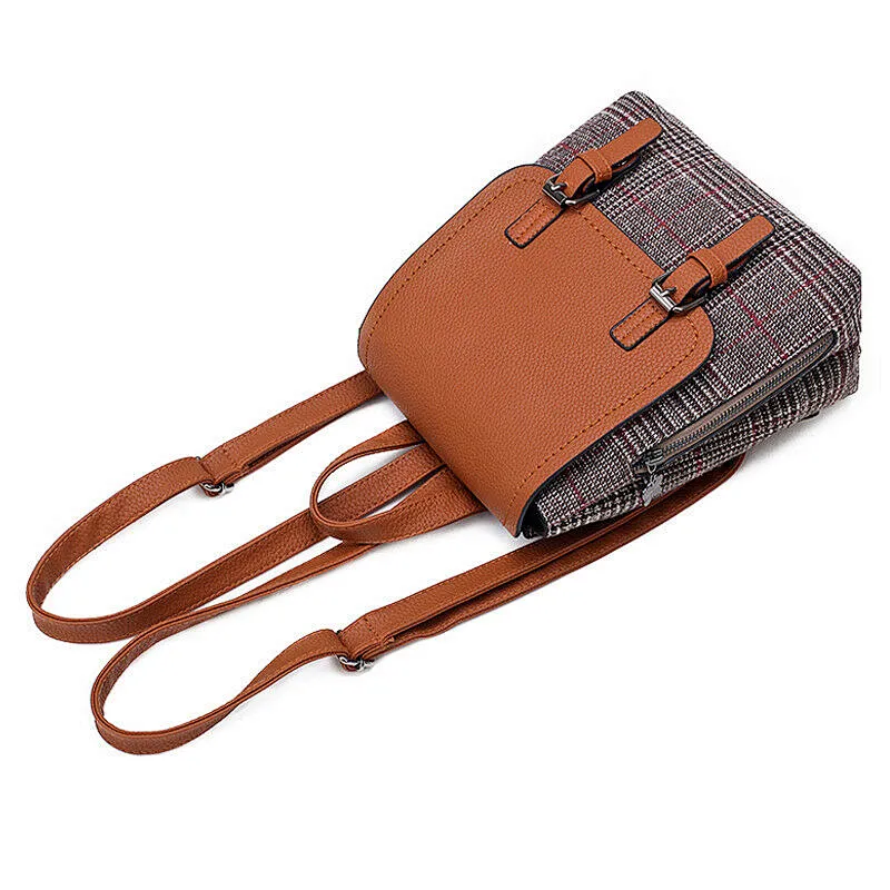 Fashion Lady PU Leather Travel Work School Bag Rucksack